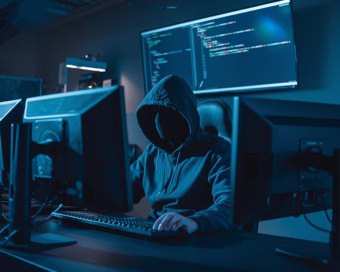 Cybersecurity professional at work