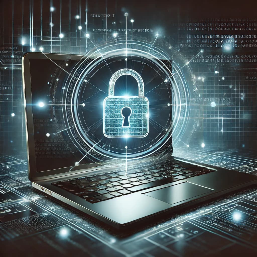 Laptop with security padlock